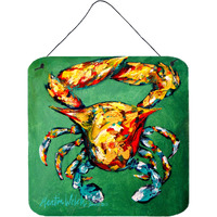 "Caroline's Treasures Crab Two Snaps Aluminum Metal Wall or Door Hanging Prints, 6 x 6"", Multicolor"