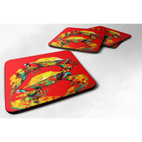 "Caroline's Treasures MW1073FC Crab Two Tone Foam Coasters (Set of 4), 3.5"" H x 3.5"" W, Multicolor"