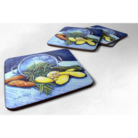 "Caroline's Treasures MW1075FC Vegetables Veg for All Foam Coasters (Set of 4), 3.5"" H x 3.5"" W, Multicolor"