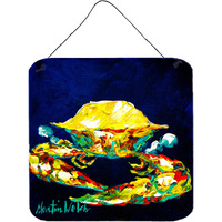 "Caroline's Treasures Crab Whitney Aluminum Metal Wall or Door Hanging Prints, 6 x 6"", Multicolor"