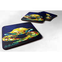 "Caroline's Treasures MW1077FC Crab Whitney Foam Coasters (Set of 4), 3.5"" H x 3.5"" W, Multicolor"