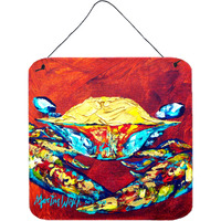 "Caroline's Treasures Crab Wrinkles Aluminum Metal Wall or Door Hanging Prints, 6 x 6"", Multicolor"