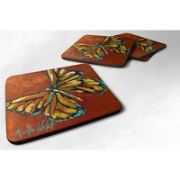 "Caroline's Treasures MW1083FC Insect-Butterly Butterfy Foam Coasters (Set of 4), 3.5"" H x 3.5"" W, Multicolor"