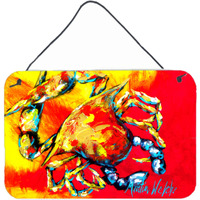 "Caroline's Treasures Crab Hot Dang Aluminum Metal Wall or Door Hanging Prints, 8 x 12"""