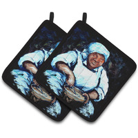 "Caroline's Treasures Hot Water Cornbread Pair of Pot Holders MW1087PTHD, 7.5HX7.5W, Multicolor"