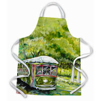 "Caroline's Treasures MW1091APRON Streetcar Next Stop Audubon Park Apron, Large, Multicolor"