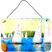 "Caroline's Treasures Sailboats Round the Mark Aluminum Metal Wall or Door Hanging Prints, 8 x 12"""