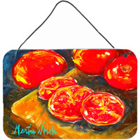 "Caroline's Treasures Vegetables-Tomatoes Slice it Up Aluminum Metal Wall or Door Hanging Prints, 8 x 12"""