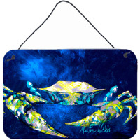 "Caroline's Treasures Crab Tealy Aluminum Metal Wall or Door Hanging Prints, 8 x 12"""