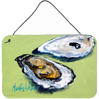 "Caroline's Treasures Oysters Two Shells Aluminum Metal Wall or Door Hanging Prints, 8 x 12"""