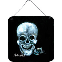 "Caroline's Treasures Ekk a Meece Skull and Mouse Aluminum Metal Wall or Door Hanging Prints, 6 x 6"", Multicolor"