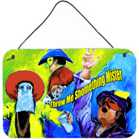 "Caroline's Treasures Mardi Gras Throw Me Something Mister Wall or Door Hanging Prints, 8 x 12"""