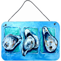 "Caroline's Treasures Oysters Oyster + Oyster = Oysters Aluminum Metal Wall or Door Hanging Prints, 8 x 12"""
