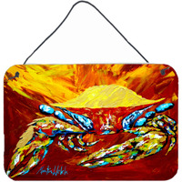 "Caroline's Treasures Crab Buster Brown Aluminum Metal Wall or Door Hanging Prints, 8 x 12"""
