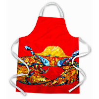 "Caroline's Treasures MW1115APRON Crab Fat And Sassy Apron, Large, Multicolor"
