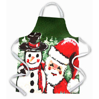 "Caroline's Treasures MW1116APRON Crab Blue On Red Sr Apron, Large, Multicolor"