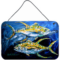 "Caroline's Treasures Fish-Tuna Tuna Blue Aluminum Metal Wall or Door Hanging Prints, 8 x 12"""