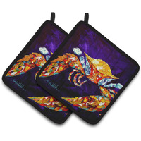 "Caroline's Treasures Crab The Right Stuff Pair of Pot Holders MW1127PTHD, 7.5HX7.5W, Multicolor"