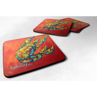"Caroline's Treasures MW1131FC Crawfish Spicy Craw Foam Coasters (Set of 4), 3.5"" H x 3.5"" W, Multicolor"