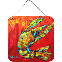 "Caroline's Treasures Crawfish Hot Craw Aluminum Metal Wall or Door Hanging Prints, 6 x 6"", Multicolor"
