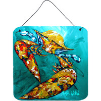 "Caroline's Treasures Crab Beam of Light Aluminum Metal Wall or Door Hanging Prints, 6 x 6"", Multicolor"
