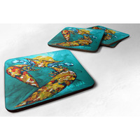 "Caroline's Treasures MW1139FC Crab Beam of Light Foam Coasters (Set of 4), 3.5"" H x 3.5"" W, Multicolor"