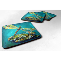 "Caroline's Treasures MW1144FC Insect-Dragonfly Matin Foam Coaster, 3.5"", Multicolor"