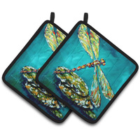 "Caroline's Treasures MW1144PTHD Insect ""Dragonfly"" Matin Pot Holders (1 Pair), 7.5"" x 7.5"", Multicolor"