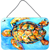 "Caroline's Treasures Sand Dance Turtle Aluminum Metal Wall or Door Hanging Prints, 8 x 12"""