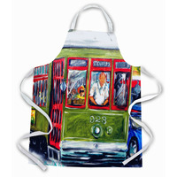 "Caroline's Treasures MW1152APRON Street Car Apron, Large, Multicolor"