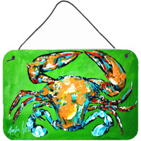 "Caroline's Treasures Wide Load Crab Aluminum Metal Wall or Door Hanging Prints, 8 x 12"""