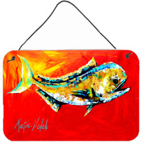 "Caroline's Treasures Danny Dolphin Fish Aluminum Metal Wall or Door Hanging Prints, 8 x 12"""