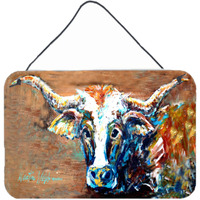 "Caroline's Treasures On the Loose Brown Cow Aluminum Metal Wall or Door Hanging Prints Mw1165Ds812, 8 x 12"""