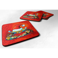"Caroline's Treasures MW1169FC Crab In Santa Hat Santa Claws Foam Coaster, 3.5"", Multicolor"