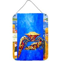 "Caroline's Treasures Blue Crab on Blue Sr. Wall or Door Hanging Prints, 16"" x 12"""