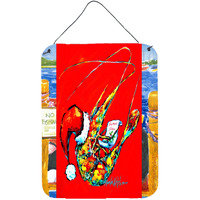 "Caroline's Treasures Happy Holidays Shrimp Wall or Door Hanging Prints, 16"" x 12"""