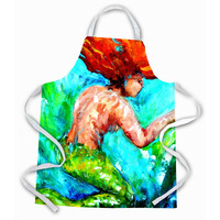 "Caroline's Treasures MW1200APRON Mermaids Heaven Apron, Large, Multicolor"