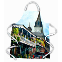 "Caroline's Treasures MW1201APRON St Louis Cathedral Apron, Large, Multicolor"