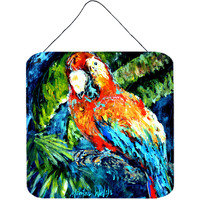 "Caroline's Treasures Yo Mama Parrot Wall or Door Hanging Prints MW1204DS66, 6"" x 6"", Multicolor"