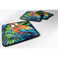 "Caroline's Treasures MW1204FC Yo Yo Mama Parrot Foam Coaster, 3.5"", Multicolor"