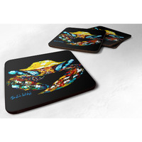 "Caroline's Treasures MW1205FC Winner Winner Black Fiddler Crab Foam Coaster, 3.5"", Multicolor"