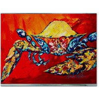 "Caroline's Treasures MW1208PLMT Bring It On Crab In Red Fabric Placemat, Multicolor"