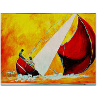 "Caroline's Treasures MW1211PLMT Sailboat Break Away Fabric Placemat, Multicolor"