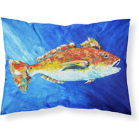 "Caroline's Treasures Red Fish White Spin Fabric Standard Pillowcase MW1212PILLOWCASE, Multicolor"