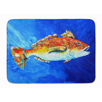 "Caroline's Treasures Red Fish White Spin Floor Mat, 19"" x 27"", Multicolor"