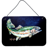 "Caroline's Treasures Deep Blue Rainbow Trout Wall or Door Hanging Prints MW1213DS812, 8"" x 12"", Multicolor"