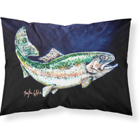 "Caroline's Treasures Deep Blue Rainbow Trout Fabric Standard Pillowcase MW1213PILLOWCASE, Multicolor"