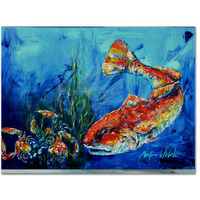 "Caroline's Treasures MW1214PLMT Scattered Red Fish Fabric Placemat, Multicolor"