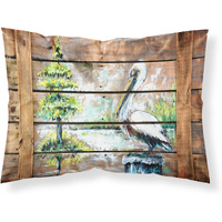 "Caroline's Treasures Summer by the Lake White Pelican Fabric Standard Pillowcase MW1215PILLOWCASE, Multicolor"