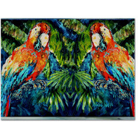 "Caroline's Treasures MW1216PLMT Parrots Yo Yo Mama Fabric Placemat, Multicolor"